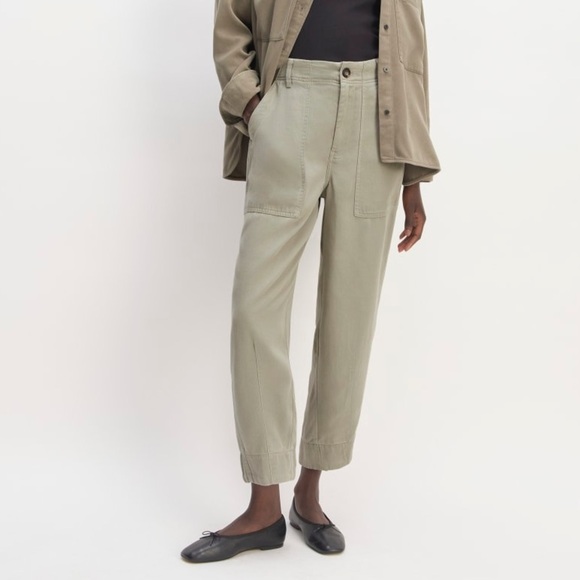 Everlane The Utility Pant In Buttersoft Sage Green Barrel Leg Pants Size 4 - Picture 1 of 7